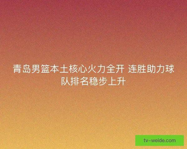青岛男篮本土核心火力全开 连胜助力球队排名稳步上升